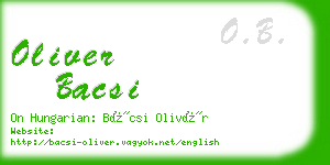 oliver bacsi business card